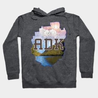 Distressed Adirondack River Scene Hoodie